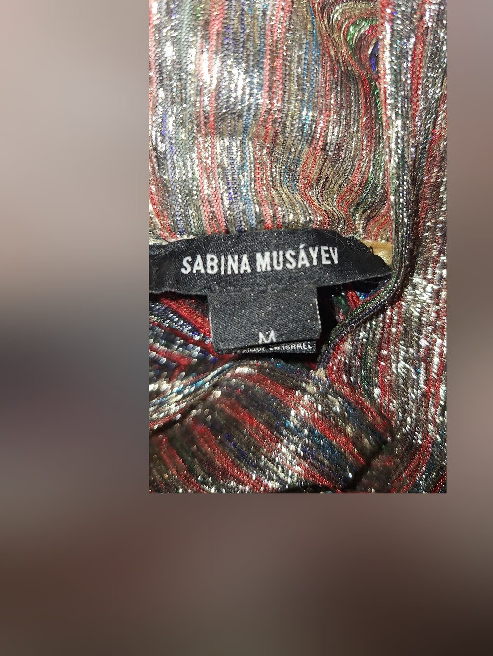 Sabina Musayev Rose Gold Metallic Mini Dress with Puff Sleeves - Picture 3 of 4